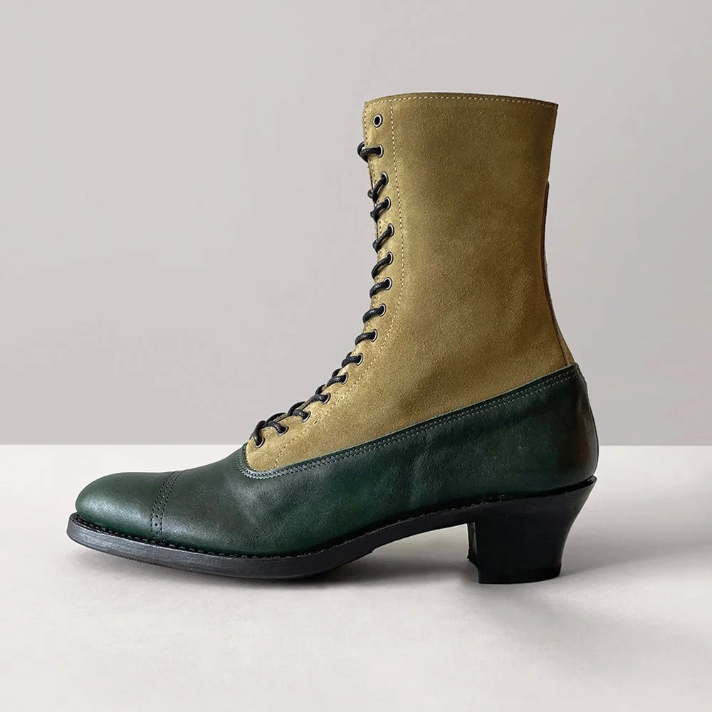 Ladies Two tone lace up boots — JoBear.Boots